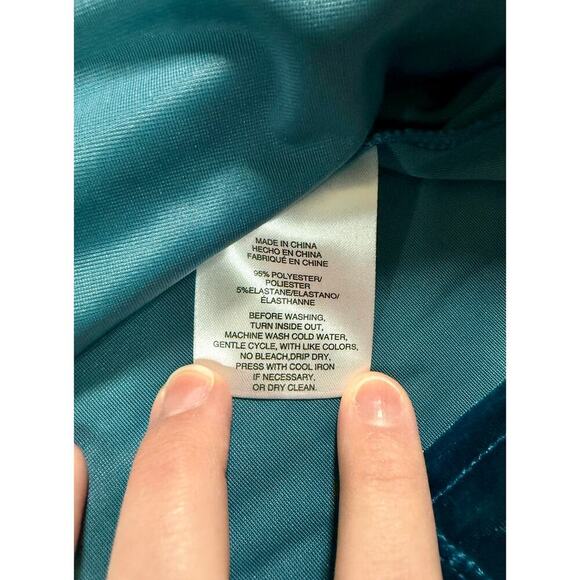 Jones New York Women's Velour Pullover Tunic Top Cowl Neck Long Sleeve XL Blue - Picture 6 of 8